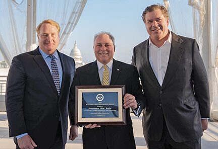 Rep. Scalise (center) displays his award in the nation’s capital. He’s flanked by Matt Paxton (left) and Ben Bordelon.