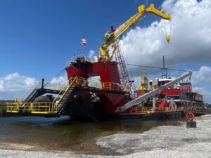 The Lorraine Hooks, owned and operated by Mike Hooks, LLC is one of the newest additions to the U.S. dredging fleet, enabling increased competition for new projects. Credit: Mike Hooks, LLC