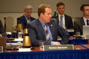 The NTThe NTSB’s Barton Barnum detailed the electrical problems that caused blackouts aboard the container ship Dali in March 2024 before it lost power and struck the Key Bridge.. (Photo by Christine Condon/Maryland Matters)SB’s Barton Barnum detailed the electrical problems that caused blackouts aboard the container ship Dali in March 2024 before it lost power and struck the Key Bridge.. (Photo by Christine Condon/Maryland Matters)