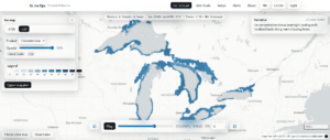 IceScope GL provides 4-day ice forecasts, advisory routing, and lake temperature outlooks in one interface. Built with a people-first engineering mindset at the University of Michigan, the tool emphasizes clarity, speed, and color-blind-safe visualization. (Image Credit: IceScope GL).