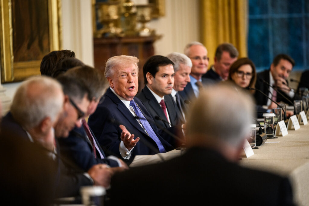 President Donald Trump attends a roundtable with energy officials and executives from the oil industry in the East Room of the White House, Friday, January 9, 2026. (Official White House Photo by Molly Riley).