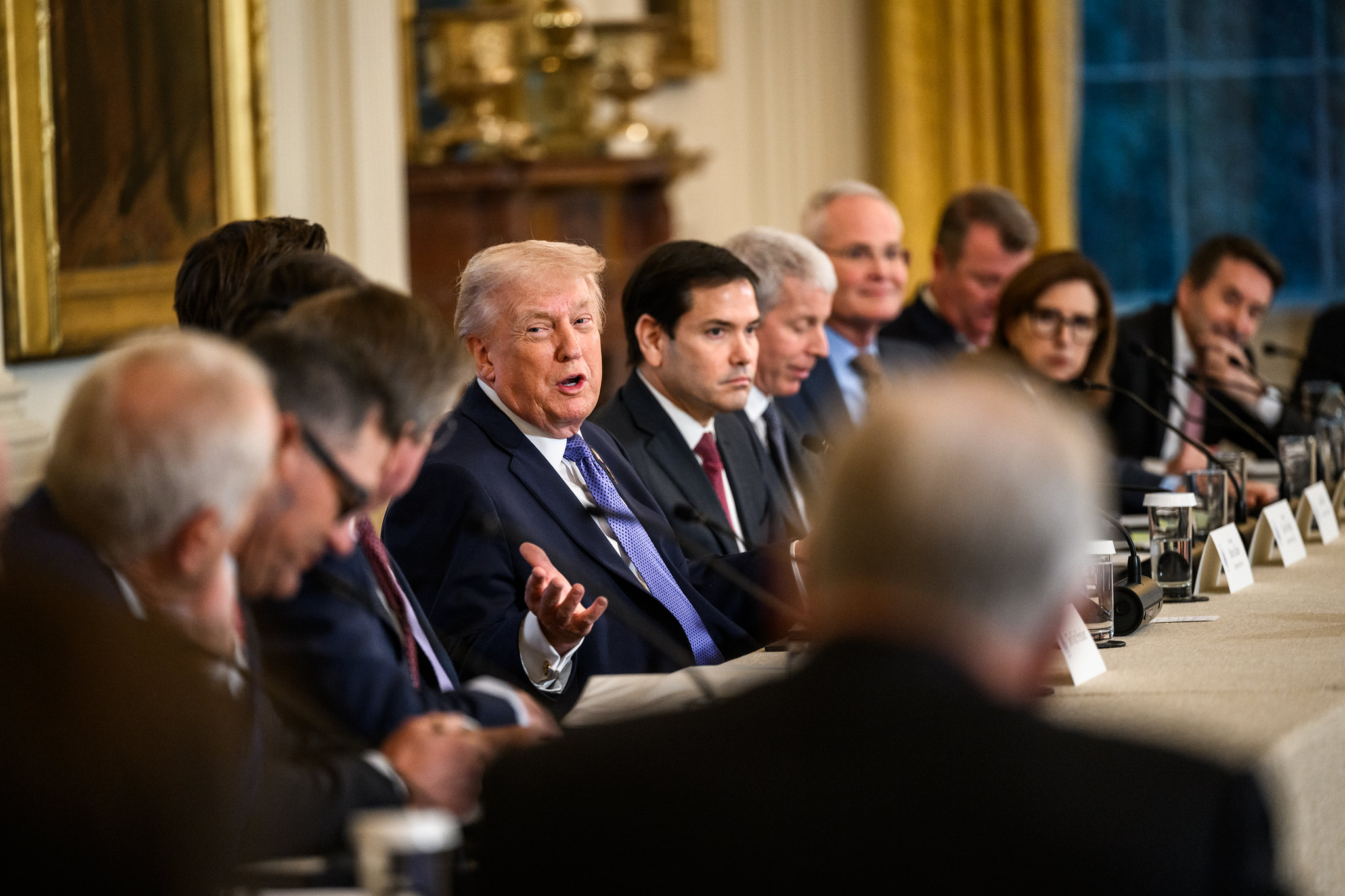 President Donald Trump attends a roundtable with energy officials and executives from the oil industry in the East Room of the White House, Friday, January 9, 2026. (Official White House Photo by Molly Riley).